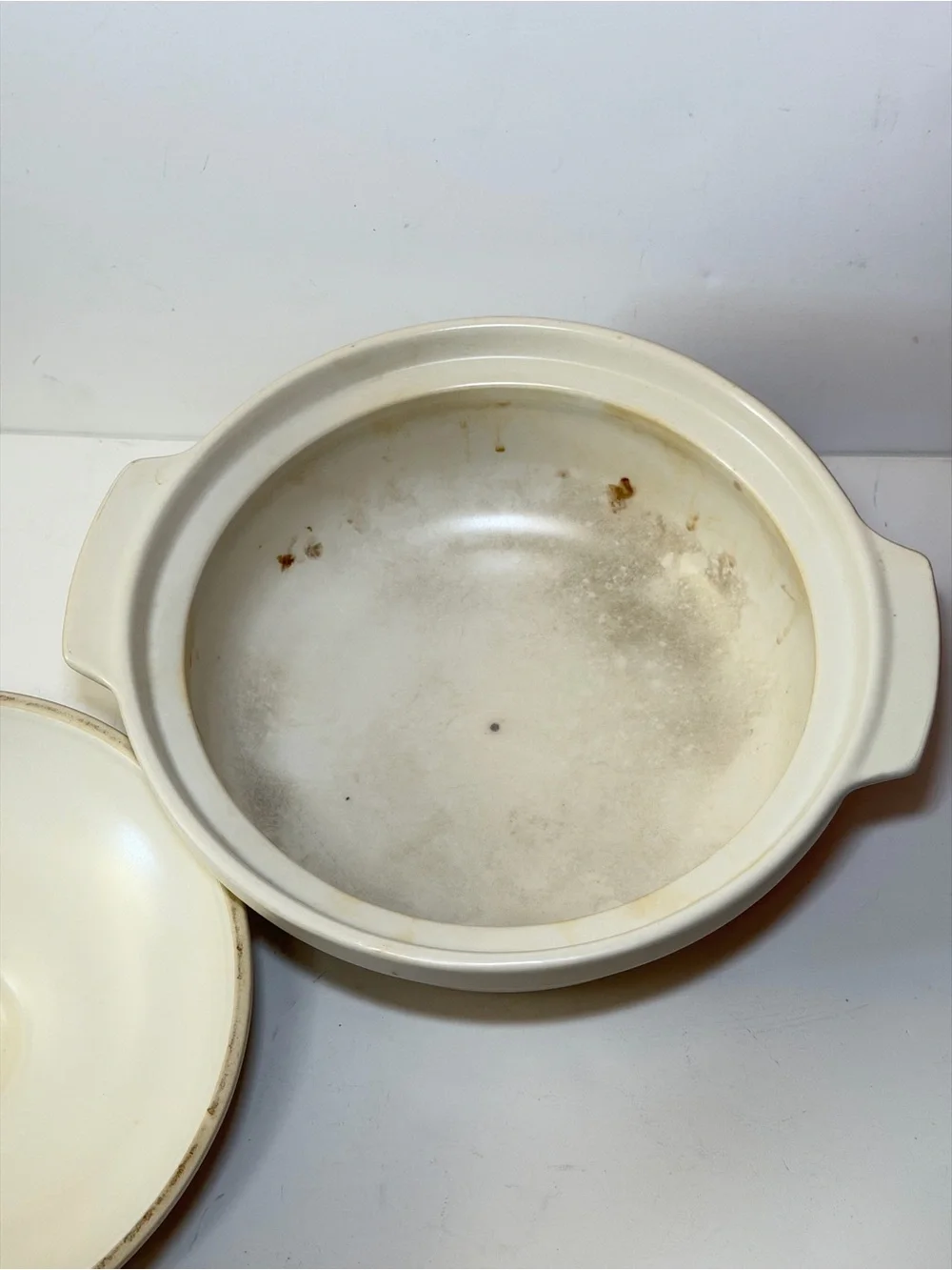Large 11” Vintage Ceramic Donabe Clay Hot Pot Bowl with Lid